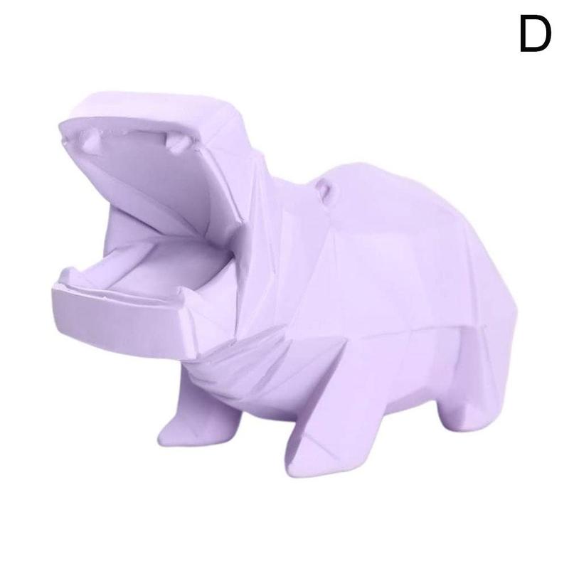 Kleur Nijlpaard Spaarpot Thuis Kinderen Leuke Abstracte Roze Nijlpaard Hars Standbeeld Dier Decoraties Craft Kids Verjaardagscadeautjes: One-size purple