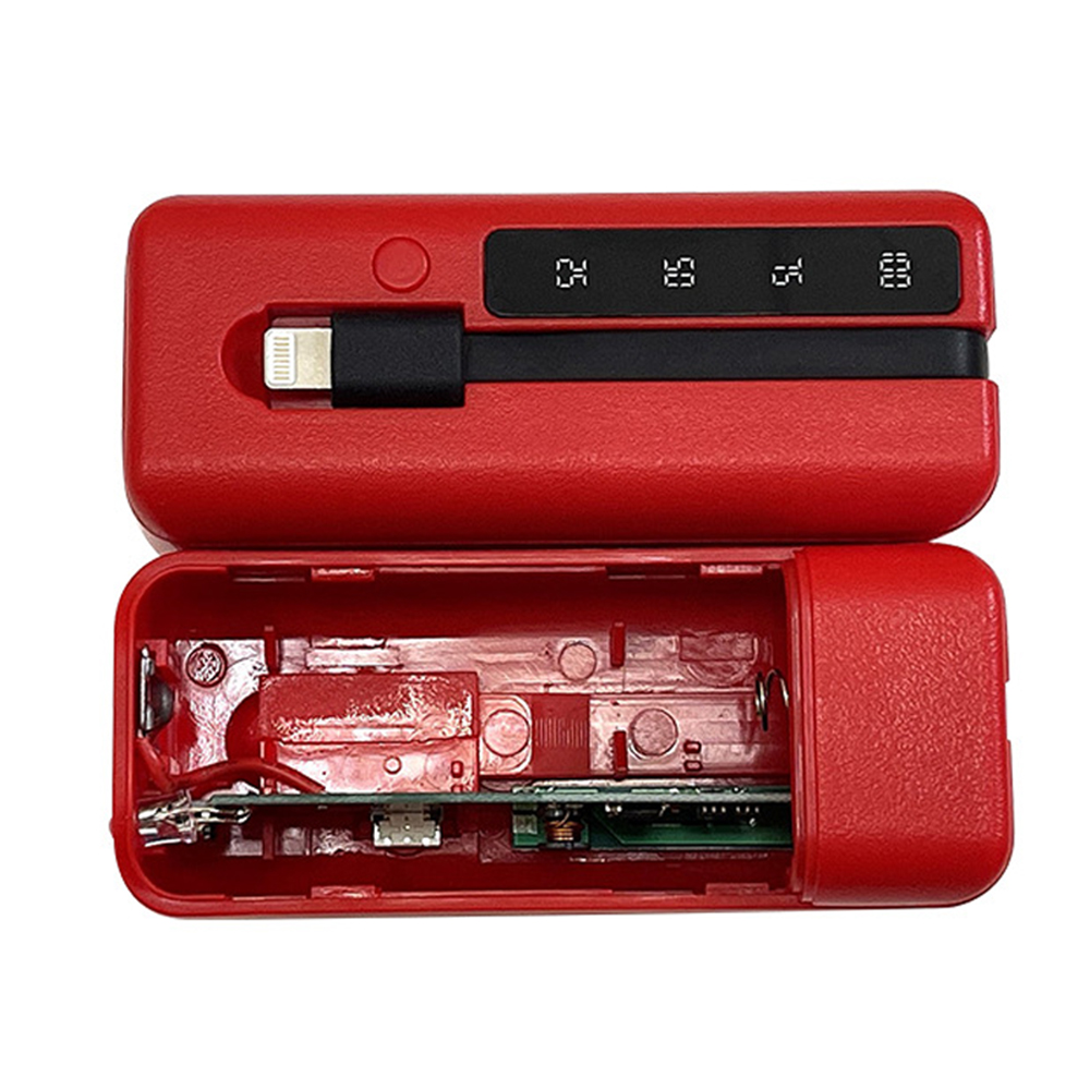 1*18650/18700/20700/21700 Lithium Battery Power Bank Case Type-C USB Charger Outer Case Plastic Shell with LCD Display and Cable