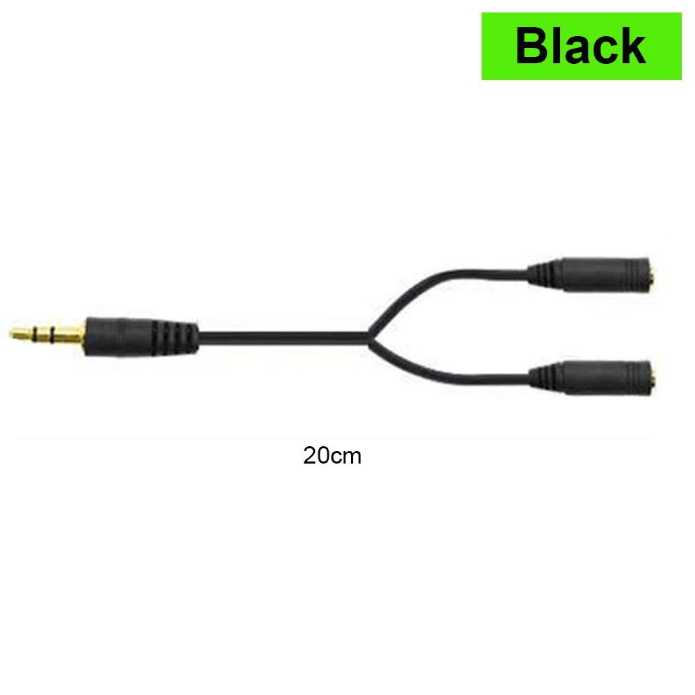 Hoofdtelefoon Splitter 3.5Mm Verlengkabel Audio Stereo Y Splitter (Hifi-Geluid) 3.5Mm Mannelijk Naar 2 Poorten 3.5Mm Vrouwelijke Splitter: Black