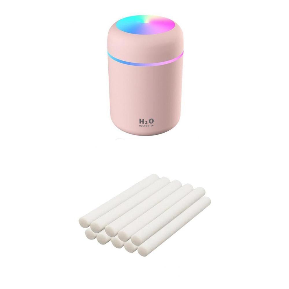 H2o Luchtbevochtiger Voor Thuis Miniatuur Luchtbevochtiger Aromatherapie Luchtbevochtigers Geur Diffusers Aromatische Oase Auto Usb Humidificador: Pink 10 filters