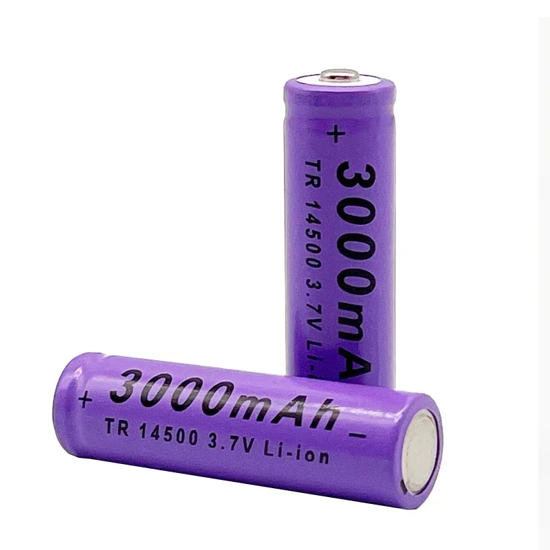 Batería de litio 14500 2025 100% la última batería recargable 3,7 V 3000mAh 14500 para linterna LED de juguete + cargador