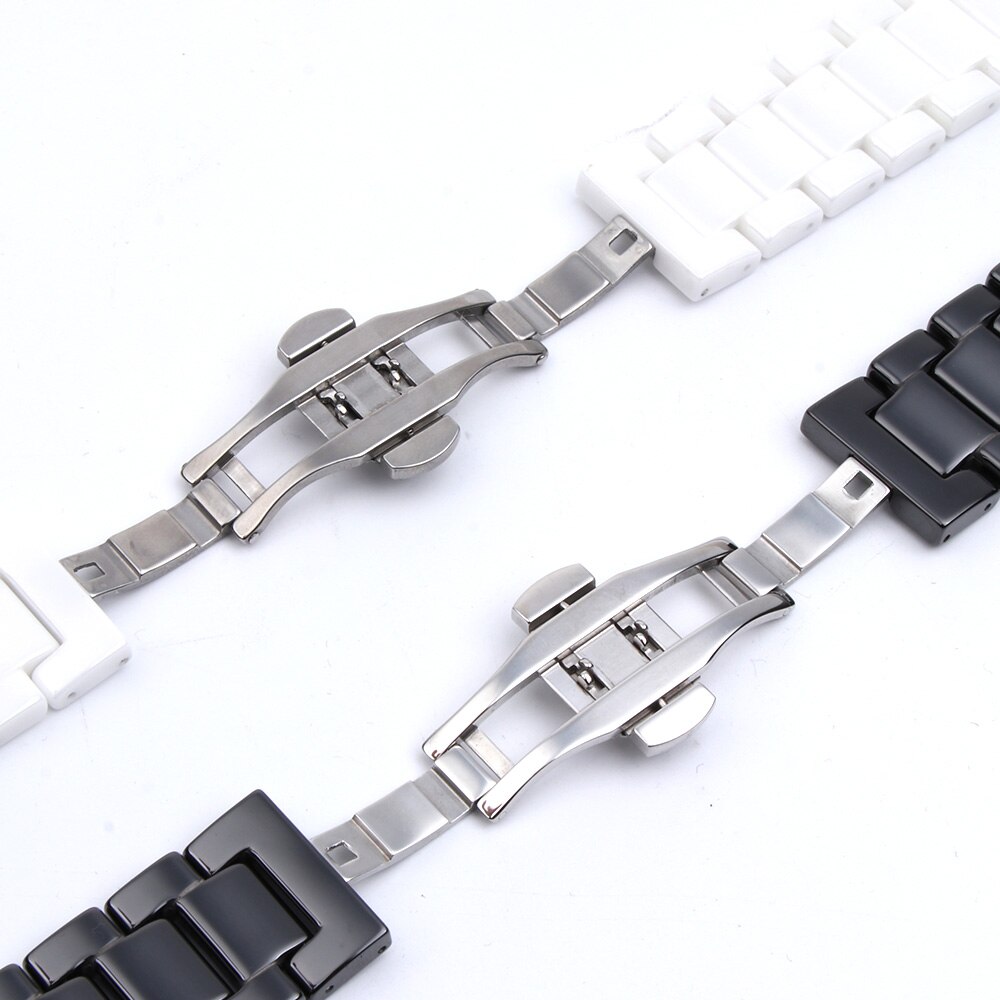 12/14/16/18/20/22mm shine voor samsung gear  s2/s3 horlogeband keramische horlogeband luxe metalen armband voor huawei watch 2