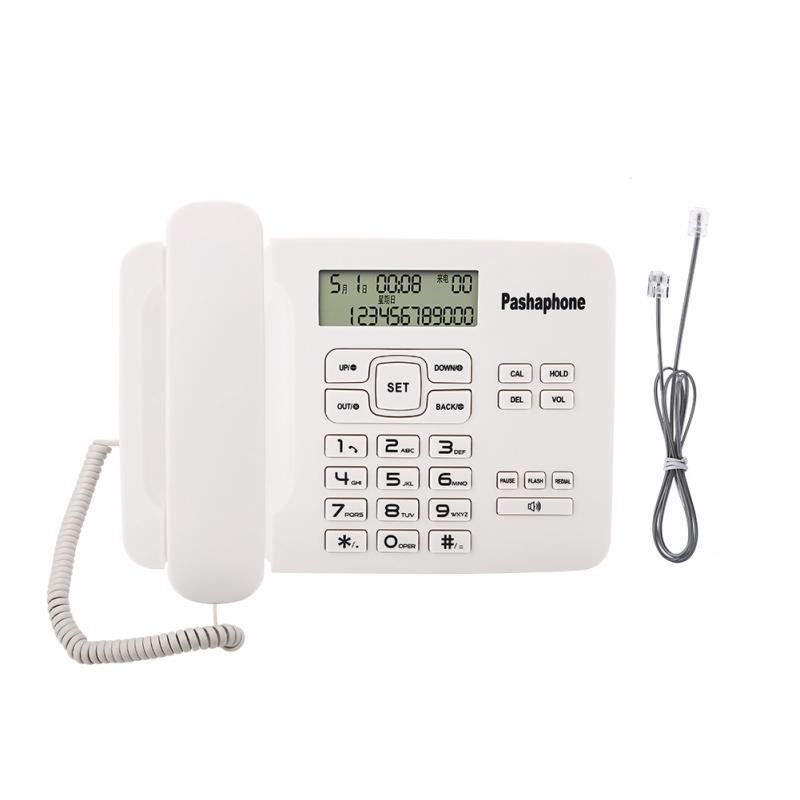 Telephone with Corded Phone with Caller IDFSKDTMF Dual SystemCalendar LCD Display For Home Office White
