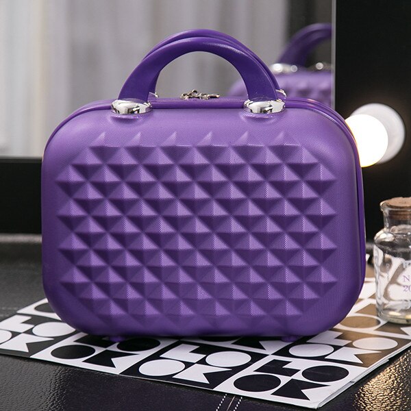 Small Travel Girl Tote Suitcase Child Lovely Luggage Case Hardside Box Travel Weekend Clothes Toiletry Organizer Accessories: Purple
