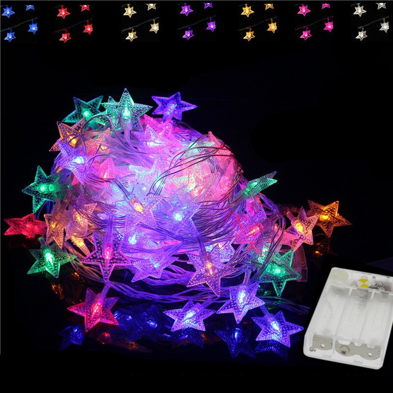 LED Star String Lights 2 M/5 M/10 M LED Fairy Lights Kerst Bruiloft decoratie Verlichting Batterij bedienen fonkel