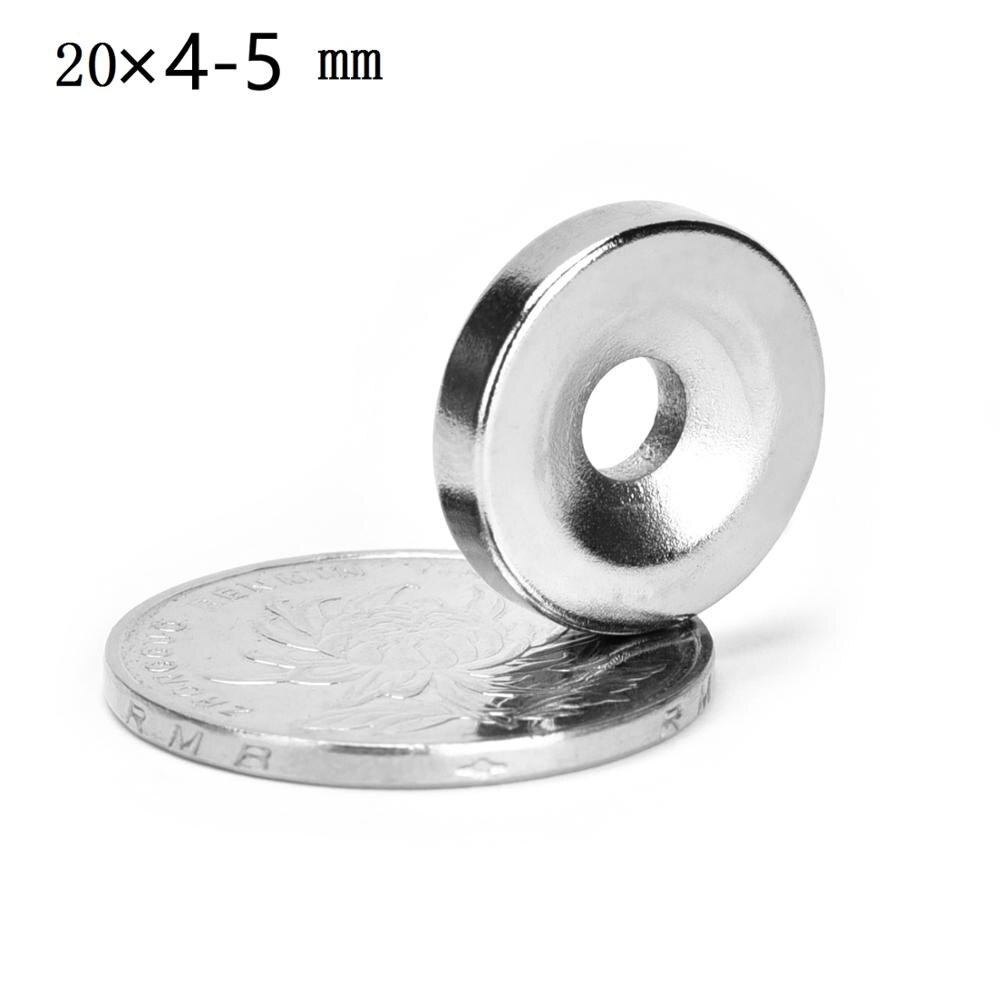 10/50/100Pcs Super Strong Ronde Neodymium Verzonken Ring Magneten (Code Nummer: 204) met Gat Zeldzame Aarde N35