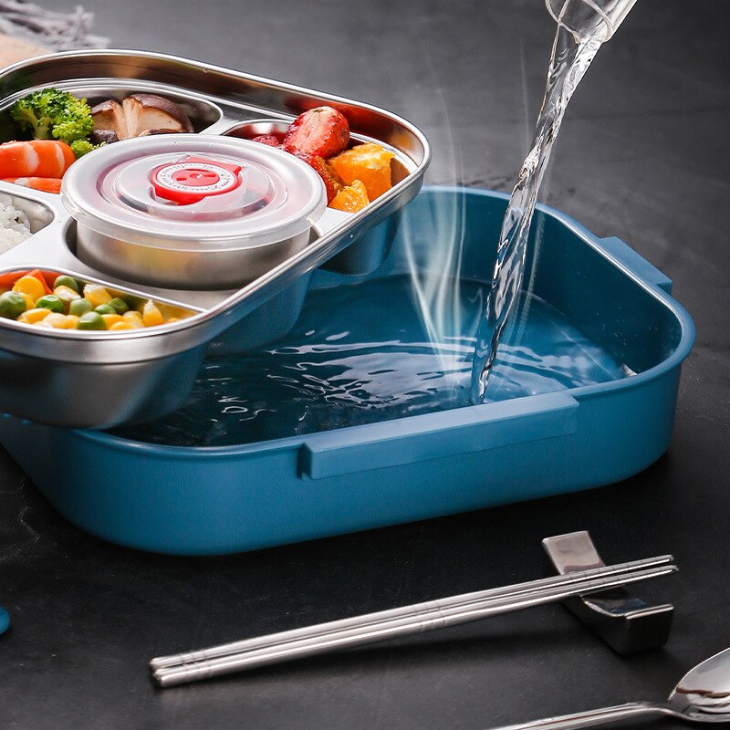 Rostfritt stållåda för barn matlagring isolerad lunchbehållare japansk mellanmålslåda frukost bento låda med soppkopp