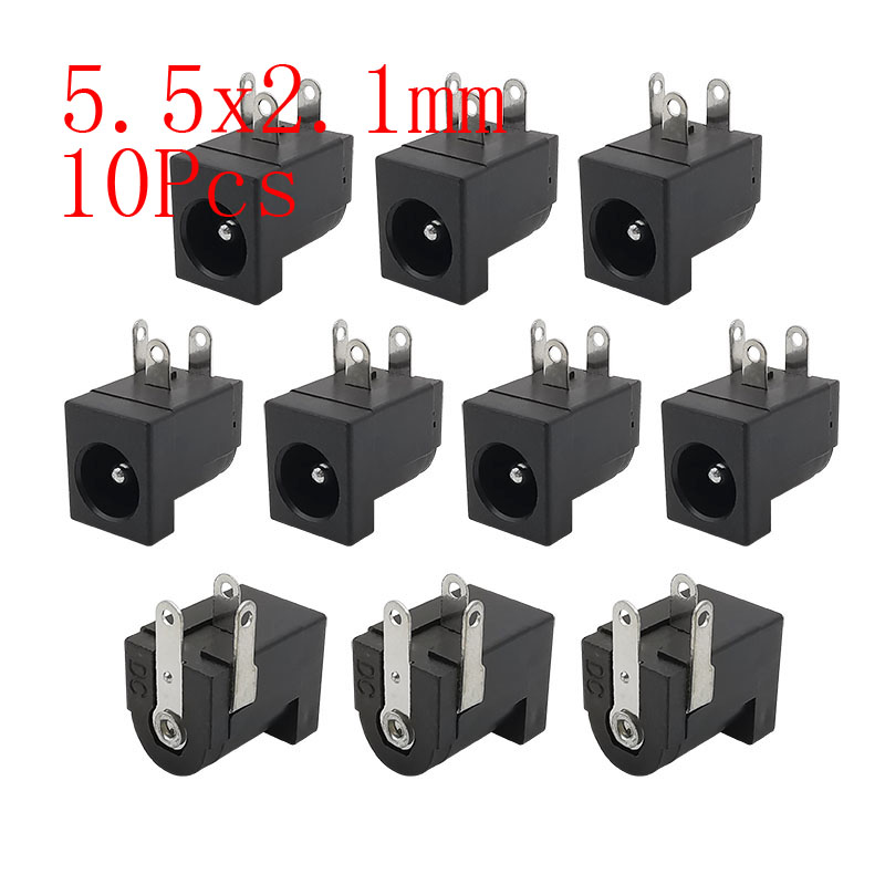10 pièces 12V 5.5x2.1mm fiches Jack connecteurs cc 5.5*2.1mm alimentation cc mâle femelle prise écrou montage sur panneau connecteur adaptateur d'alimentation cc: MULTI
