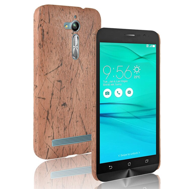 Neue Für Asus Zenfone Gehen ZB500KL Fall 5,0 zoll PU Holz leder korn handy holster Für Asus ZB500KL shell telefon-beutel-abdeckung: Light Brown