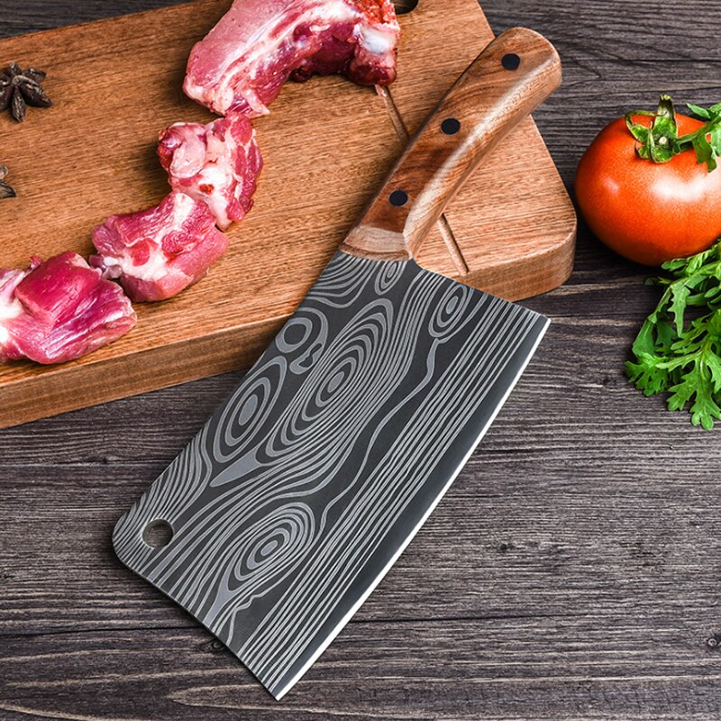 4CR13mov Stainless Steel Sell Meat Chopper Axe Chopping Big Bones Knife Manual Forging Kitchen Cooking Cut Meat Vegetable Tool