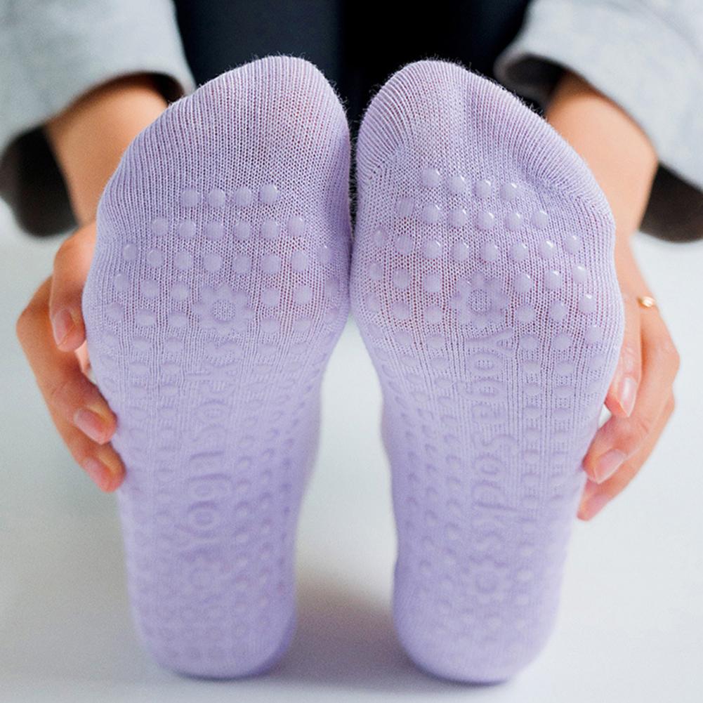 1 Paar Yoga Sokken Anti-Wrijving Ademend Katoen Antislip Grips Ballet Sokken Voor Vrouwen