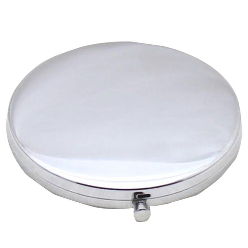 Folding Double Light Metal Portable Makeup Mirror: White