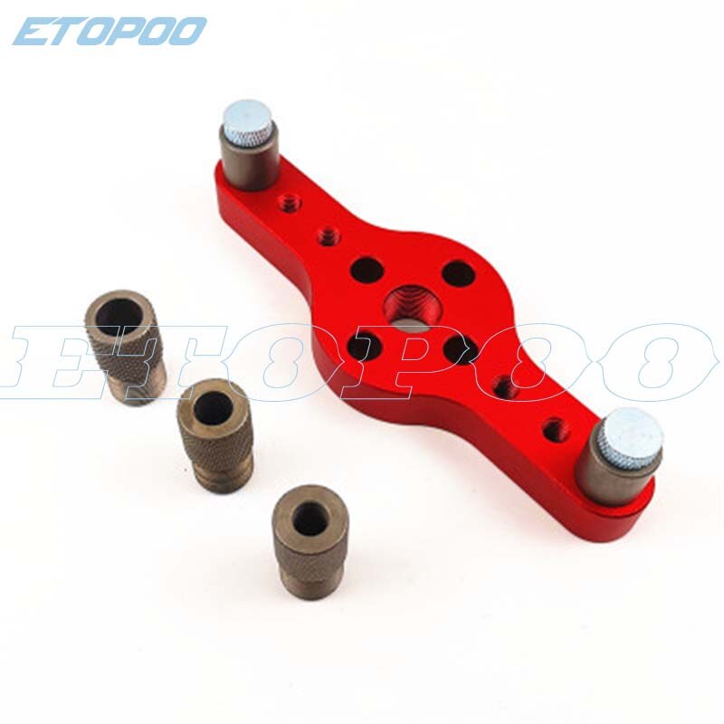 Woodworking Pocket Hole Jig 6/8/10mm Self-centering Vertical Doweling Jig Drill Guide for Locator Hole Puncher Carpentry Tools: red