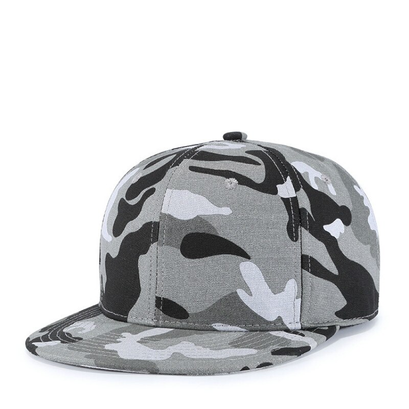 Kamouflage keps platt topp män hip hop hatt bomull