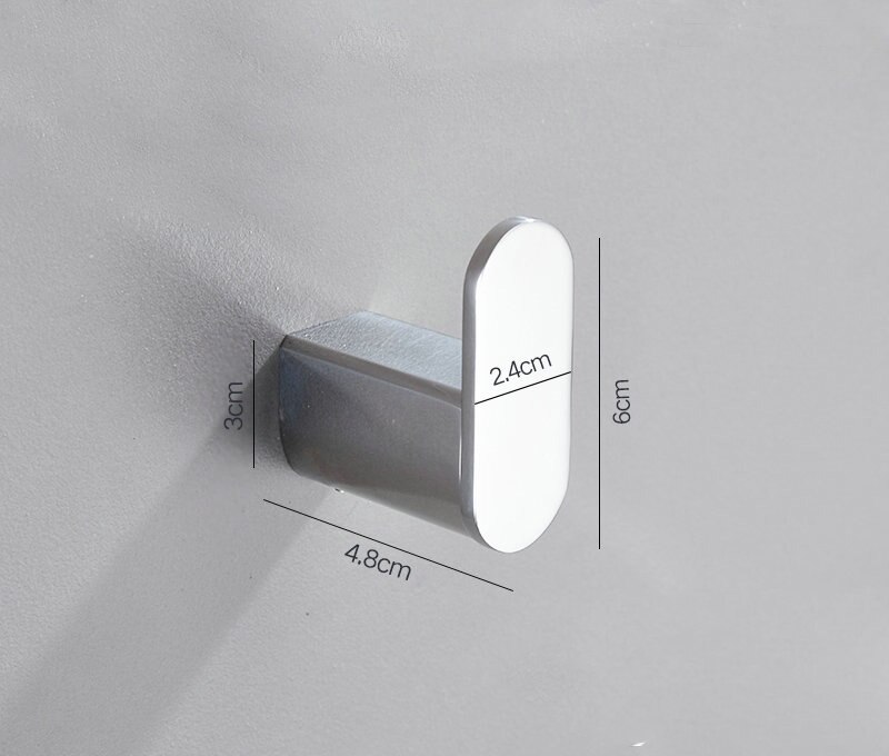 Chrome Polished Stainless Steel Single Robe Hook Wall Mounted Towel Hook Clothes Hook Bathroom Hardware: K style