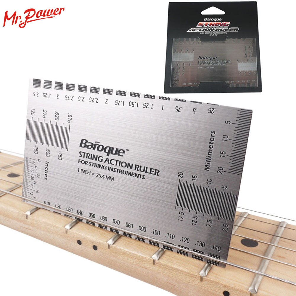 String Action Gauge Ruler Baroque Guitar Bass String Pitch Luthier Tool for String Instruments