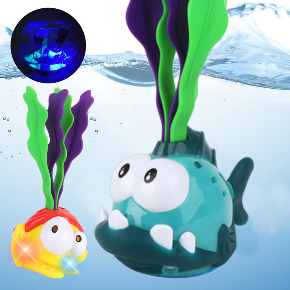 Tartaruga Rana Animale di Alghe di Acqua Automatico di Induzione LED Incandescente Bambini Bagno Giocattolo