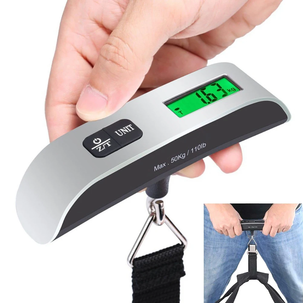 Báscula Digital de 50kg y 10g, balanza electrónica de bolsillo para equipaje, báscula colgante para maleta, báscula de viaje, bolsa de equipaje, herramienta de peso