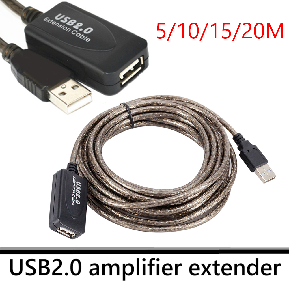 5/10/15/20m USB 2.0 Extension Cable Male to Female Active Repeater Extender Cord Extension Cable Wireless Network Card