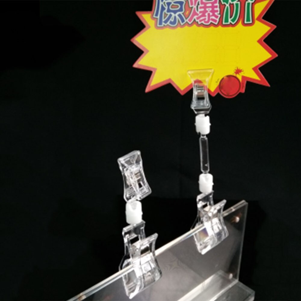 S/m/l klare reklameclips holdbare plastikskilte displayholdere prismærke tag clips i supermarked detailhandel hyldeklemme