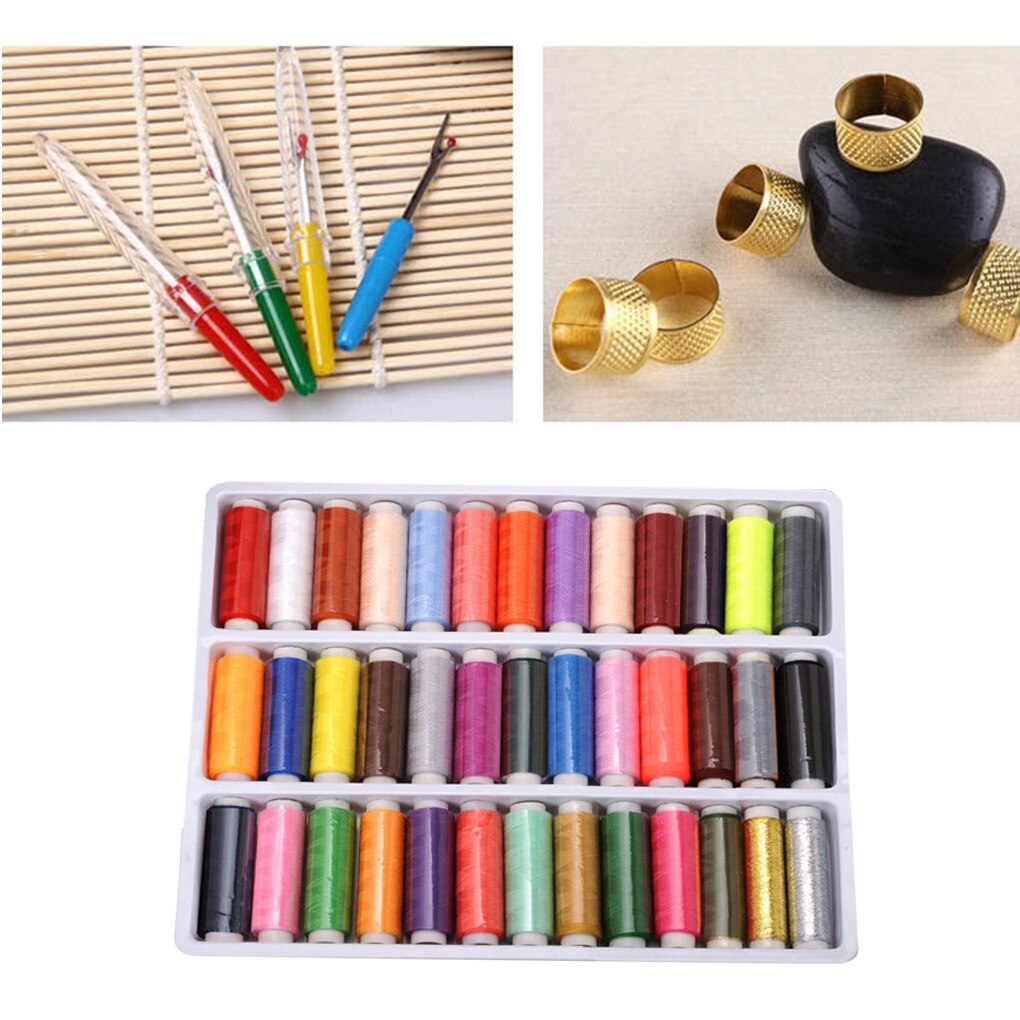 39Pcs Color Random Sewing Thread Polyester Sewing Thread Spool Set DIY Manual Embroidery Tools