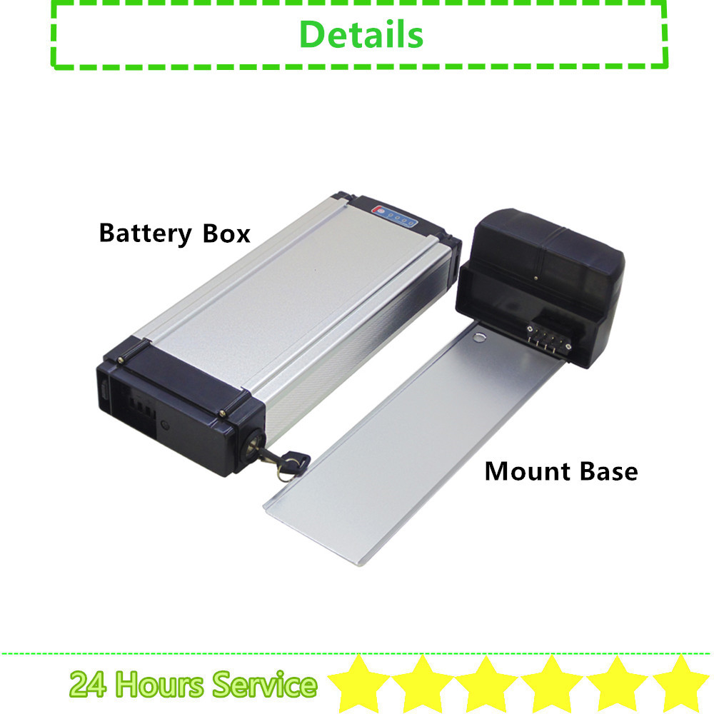 E-bike Battery Box City Bike Rear Rack Luggage Carrier E-bike Battery Box 36V 48V Battery Box 40 50 52 60 pcs 18650 Cells