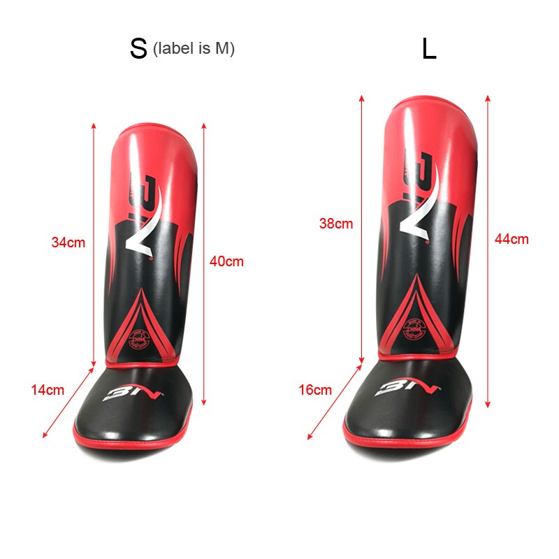 1 Pair Boxing Shin Guards PU Leather Ankle Foot Protector MMA Muay Thai Training Leg Warmers Strong Shin Pads