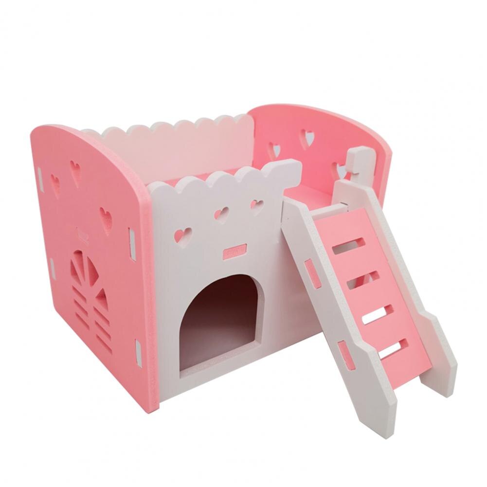 Chinchilla Hut Breathable Guinea-pig House Cage Accessories Ventilated Safe Hedgehog Chinchilla Villa Living Hut: Pink