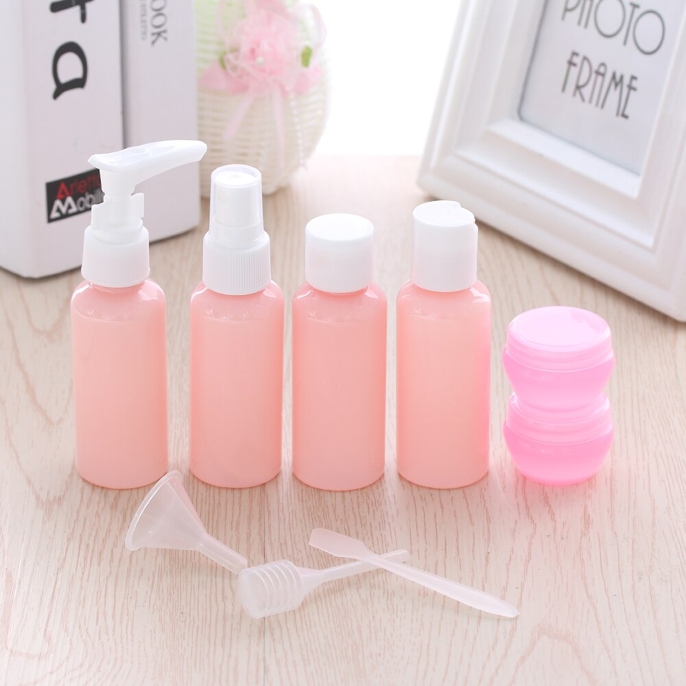 9Pcs/set Beauty Mini Lotion Travel Accessories Plastic Transparent Empty Portable Container Bottle Squeeze Tubes Makeup Tool