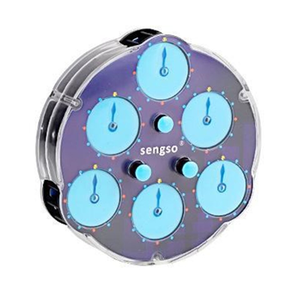 Shengshou Magnetic Positioning Magic Clock Cube Transparent Blue ABS Profissional Magic Clock Intelligence Gear Children's Toys