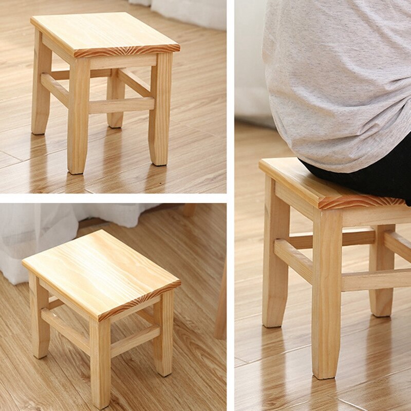 Multi-Function Solid Wood Shoe Bench Stool Children'S Adult Stool Living Room Home Small Bench Sofa Tea Table Chair On-Slip Ba