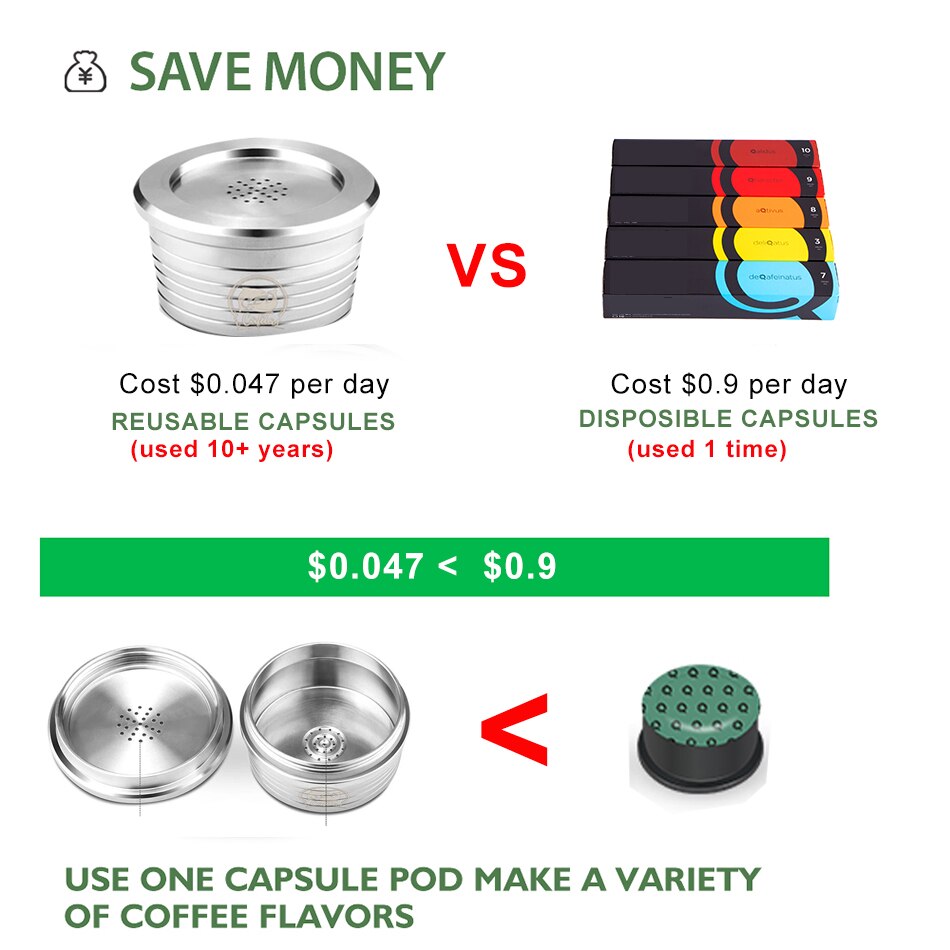 Cápsulas de café reutilizáveis de aço inoxidável cozinha reutilizável copo da cápsula de café filtro compatível para delta q acessórios de café