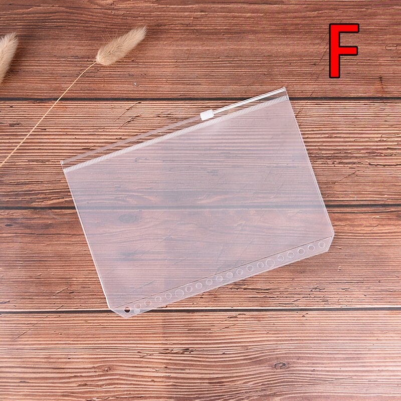 1pc a4 a5 a7 b5 viilanpidikettä läpinäkyvä pvc irtolehtipussi, jossa itsemuotoiltu vetoketjullinen arkistointituote: A5 20 reikä