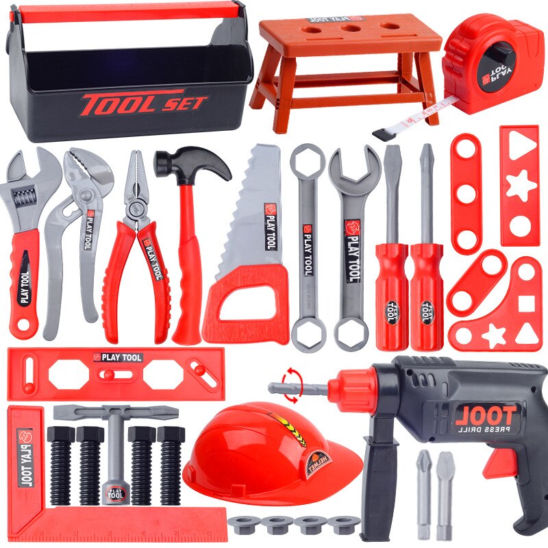 Coffret d&#39;outils de réparation pour enfants, maison de jeu, jouet, perceuse électrique, scie à écrou, outil de Simulation, Puzzle pour garçon