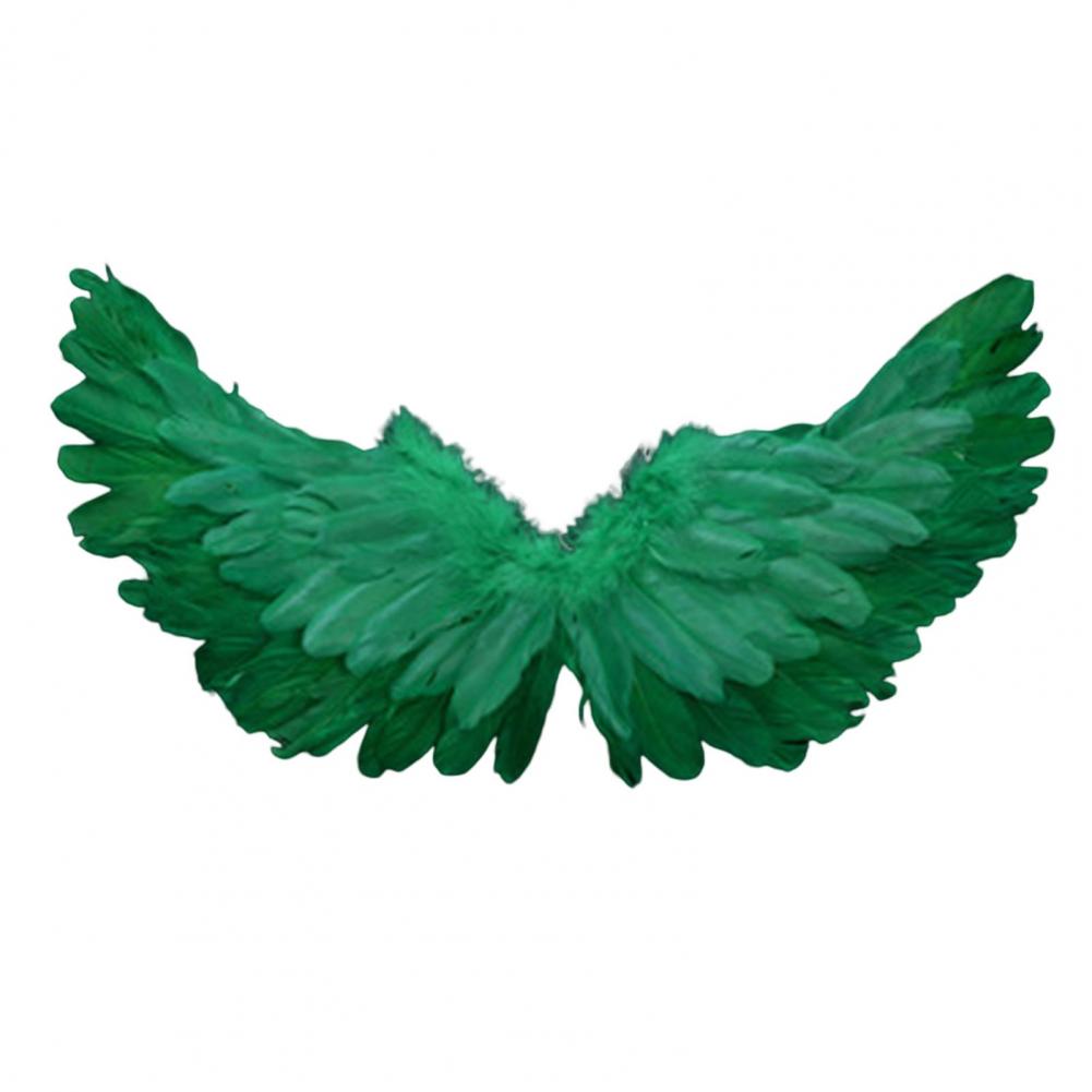 Alas de Ángel de colores brillantes, alas de plumas de Ángel, disfraz ligero, accesorios de fotografía para Cosplay con correas elásticas: green