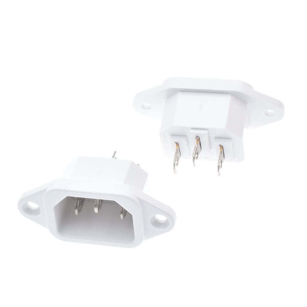10Pcs IEC320 C14 Male 3Pin Chassis Panel Mount Power Socket AC250V/10A