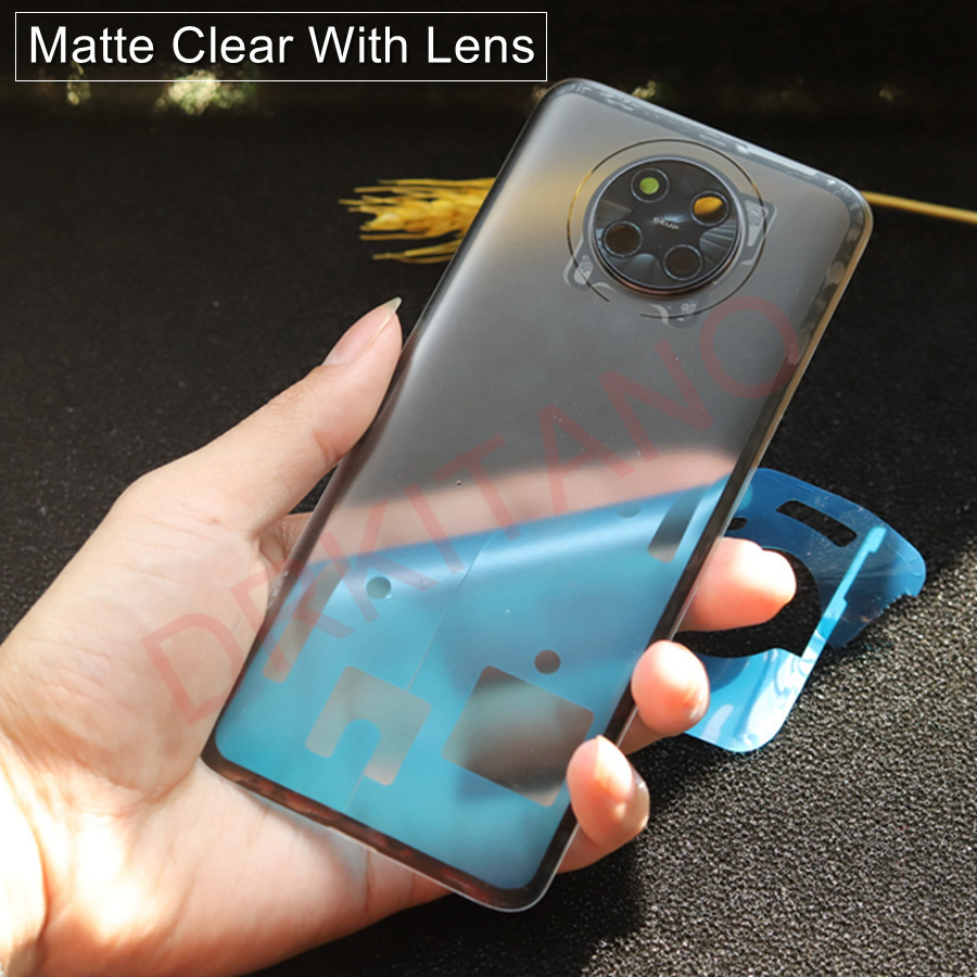 Transparente glasrückseite für xiaomi poco  f2 pro, akkudeckel, gehäuseabdeckung für poco  f2 pro: Mattclear mit linse
