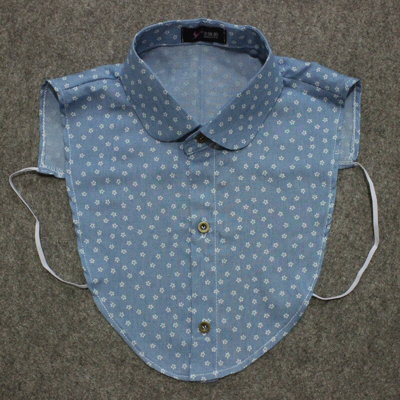 BrightGlow Vrouwen Kraag Nep Kraag Blouse Kraag Insert Dames Heren Valse Kraag Afneembare Half Shirt Blouse Kraag Geruit Katoen Top Kleding Accessoires S, blauw, L