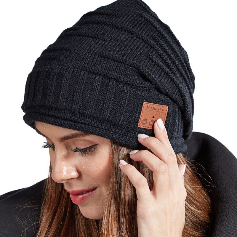 Hoed Met Headphon Winddicht Warm Beanie Cap Hoofddeksels Voor Bluetooth V5.0 Stereo Muziek Draadloze Koptelefoon Hoofdtelefoon Beanie Cap: Default Title