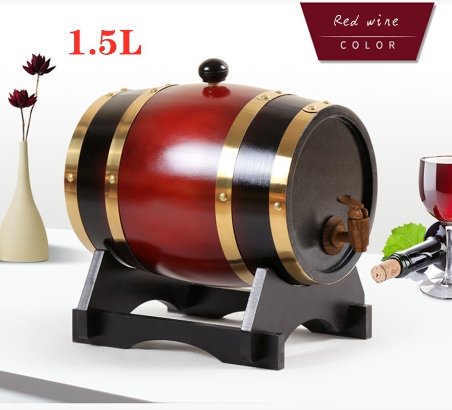 1.5l/3l mini eikenhouten wijnvaten, speciale vaten, biervaten voor brandewijn, whisky, huishoudelijke wijnvaten: Rode wijn 1.5