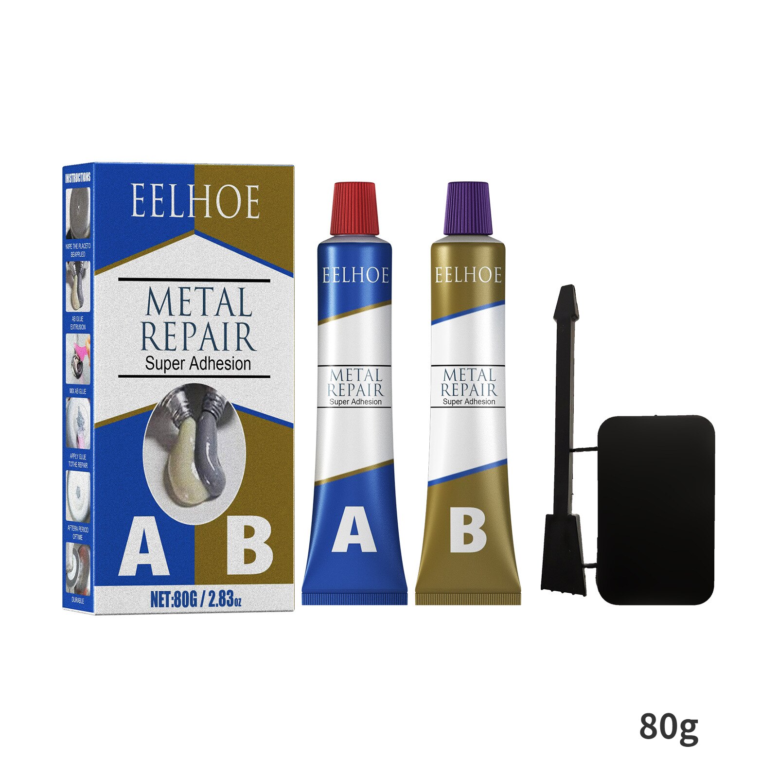 Auto Repair Welding Repair Agent AB Glue Cast Iron Sealant Defect Repair High Temperature Fast Drying Waterproof Welding Glue: Brown