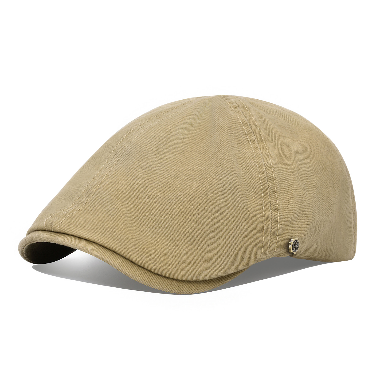 VOBOOM Cotton Newsboy Cap Men Women Ivy Flat Caps Spring Summer Berets Gatsby Hats Driver Cooker Retro Boina for Male Female: Khaki