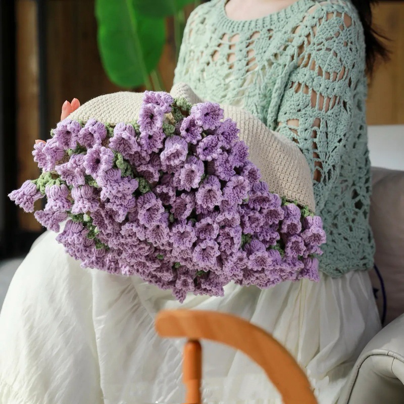 (Productos terminados) Manta tejida hecha a mano con ramo de flores, manta con ramo de rosas, manta suave tridimensional para abrazar flores: Gris claro