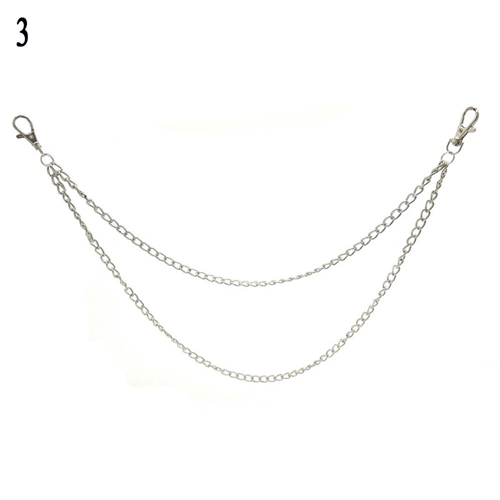 1-3 Layer Rock Punk Haak Broek Zilveren Ketting Jeans Legering Decoratie Kettingen Broek Taille Link Riem mode Metalen Portemonnee: 3