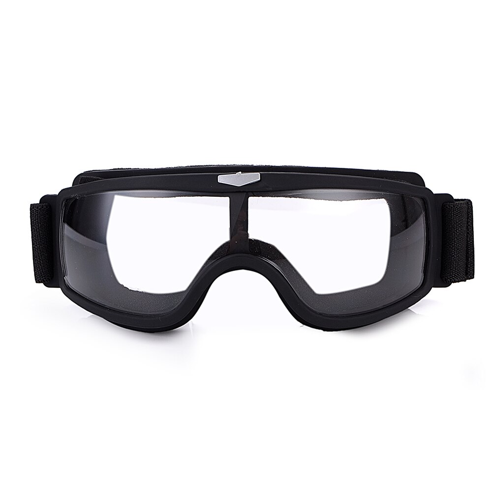 BJMOTO universel Vintage moto lunettes moto Scooter motard lunettes Motocross lunettes pliable casque lunettes: Clear Lens