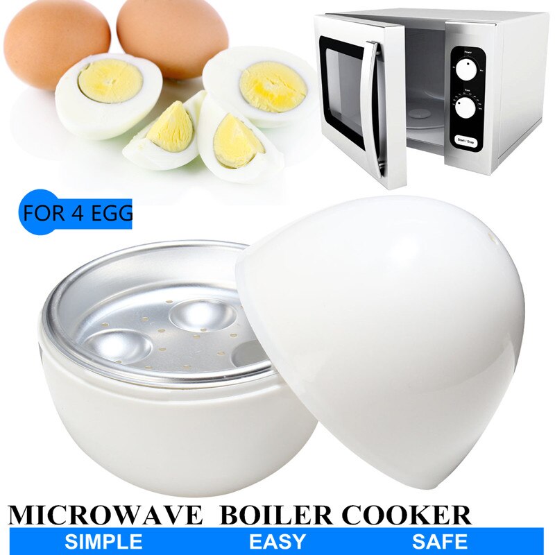 4 Cups Eieren Ketel Coer Voor Microwavable Voor Magnetron 4 Eieren Ontbijt Keuken Apparaat Coing Gereedschap Levert Ei Stoomboot
