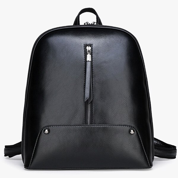 Qinranguio Lederen Rugzak Vrouwen Pu Leer Vrouwen Rugzak Schooltassen Voor Tienermeisjes Rugzak Vrouwelijke: Black
