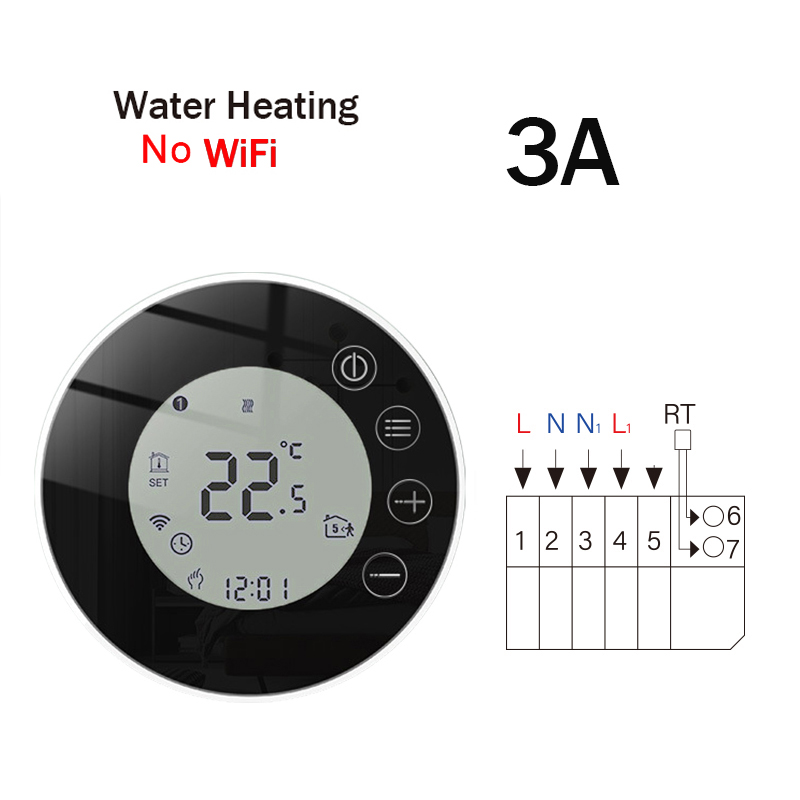 WiFi Smart Thermostat Temperature Controller Electric Floor Heating TRV Water Gas Boiler Remote Control byTuya Alexa Google Home: X7GA / Black