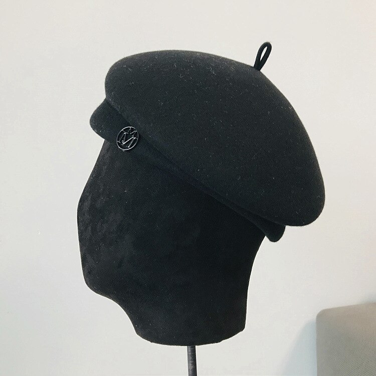 Klassieke Dames Baret Fancy Wolvilt Warmer Winter Hoed Wit Zwart Cap Vrouwen Tovenaar Fedora Hoed