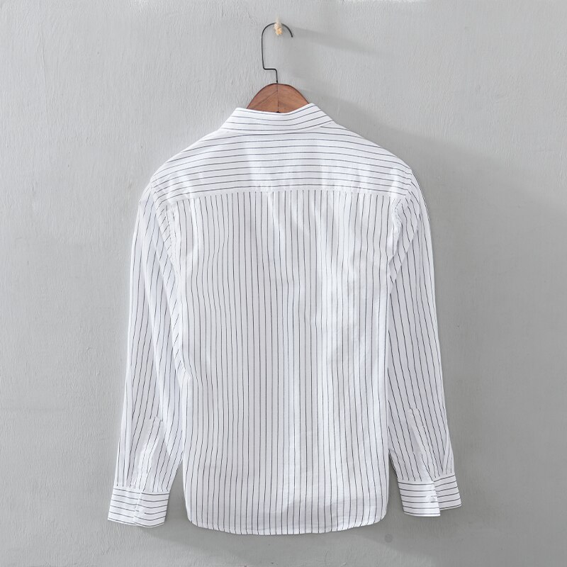 long-sleeved brand shirt men stripe yellow shirts for men trendy comfortable tops men camisa masculina chemise